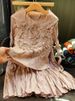 Women's Clothing High Grade Handmade Pile Flower Pleated Top Skirt Two Piece Suit Temperament Fashion Suit Female Autumn New Style_ecoleips.com