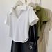Women's Clothing V Neck Short Polo Shirt Short Sleeved T Shirt_ecoleips.com