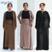 Modest Abaya Dress Aiyirui Modest Two-Piece Set – Long Sleeve Cardigan + Flowy Midi Skirt (M-XL, 4 Elegant Colors)_ecoleips.com