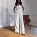 Women's Clothing Casual High End Suit V Neck Cap Sleeve Two Piece Suit_ecoleips.com