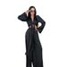 10756 Women's Fashion Sleeve Tie Short Top Hollow Out Split Long Pants Elegant Two-Piece Set_ecoleips.com