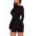 Voya 2026 Spring/Summer New Collection: Women's European And American Women's Fashion Square Neck Long Sleeve Sexy Slim-Fit Union Suit_ecoleips.com