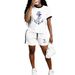 Women's Clothing Women's Anchor Print Short Sleeve Top & Shorts Set – Summer Casual Outfit_ecoleips.com