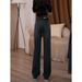 Retro High Waist Slim Fit Stretch Straight Leg Jeans For Women Plus Size Slimming Wide Leg Pants 2026 New Style Curvy Fit_ecoleips.com