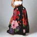 Women's Clothing Women's Skirt Floral Loose High Waist Holiday Big Swing Pocket Skirt Female_ecoleips.com