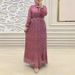 Women's Clothing New Chiffon Floral Print Robe Fashionable And Elegant Dress_ecoleips.com