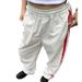 Retro Color Blocked Casual Straight Leg Pants Spring Summer INS Style Striped Patchwork Wide Leg Loose Fitting Sporty Long Pants_ecoleips.com