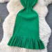 Summer Knitted Bodycon Sexy Dress 2026 O Neck Sleeveless Ruffled Party Sundress High Street Elastic Slim Short Dress_ecoleips.com