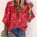 Women's Clothing Spring And Summer Star Printed Button Lapel Shirt _ecoleips.com