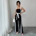 Women's Clothing Summer Style Color Block Jumpsuit For Women Black White Romper Casual Streetwear For Formal & Casual For Women_ecoleips.com