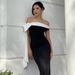 Elegant Off-Shoulder Ribbon Dress – Strapless & Bodycon Silhouette For Autumn_ecoleips.com