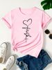 European And American Cross-border Foreign Trade Wholesale Clothing, Simple Heart-shaped Round Neck Plus-size_ecoleips.com
