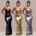 Women's Clothing Party Evening Dress Sequined Suspender Dress Long Skirt_ecoleips.com