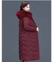 Plus Size Long Winter Coat For Women With Faux Fur Hood, Thickened Polyester Padded Jacket, Warm Overcoat For Mature Ladies (Red, Gray, Black, Maroon)_ecoleips.com