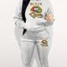 Women's Autumn And Winter Fashion Casual BLACK Queen Pattern Printed Thick And Plush Warm Hooded Sweatshirt+sports Pants Set-771_ecoleips.com