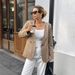 Women's Elegant Solid Color Long Sleeved Jacket Blazer Autumn Winter Outerwear_ecoleips.com