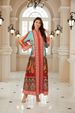 New Middle East Ethnic Style V-Neck Long Sleeve Printed Dress, Loose Fit Maxi Dress For Women, Fashionable And Comfortable_ecoleips.com
