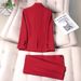 Women's Professional Suit Set – Slim-Fit Blazer & Trousers For Business & Interviews (Red, Black, Blue, Green)_ecoleips.com