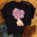 New Women's Clothing With Letter Prints In Harajuku Style, Floral Girls' T-shirts For Women, Summer_ecoleips.com