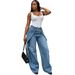 Women's Casual Straight Leg Jeans Style Street Fashion Misaligned Button Design New Style_ecoleips.com