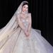 Lace Long Sleeve Wedding Dress – A-Line High Waist Bridal Gown With Princess Sleeves, Elegant Chapel/Trumpet Train (XS-XXL)_ecoleips.com