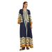 Women's Clothing Summer Printed Stand Collar Dress Three Quarter Sleeve New_ecoleips.com