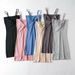 Round Neck Ruffled Long Sleeve Cardigan Short Jacket + Chest Pleated Strap Dress Two-Piece Set_ecoleips.com