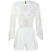 Eaby Bestseller 2021 New High-End Floral Lace Cotton Hollow-Out Patchwork Jumpsuit Shorts_ecoleips.com