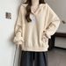 European American Style Real-shot Hooded V-neck Sweatshirt For Women, Spring And Autumn, Korean Version, Thin, Loose,_ecoleips.com