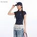 HeyHenry Women's Summer Short Sleeve T-Shirt round Neck Slim Fit Sweet Top Fresh Versatile Puppy Paw Print Design_ecoleips.com