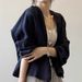 Women's Vintage Linen Cotton Shirt Jacket – Long Sleeve Oversized Boho Blouse, Summer Lightweight Cover-Up, Sun Protection Top_ecoleips.com