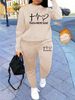 Women's Autumn And Winter Hip-hop Casual Street FAITH HOPE LOVE Letter Pattern Printed Round Neck Sports Shirt+sports Pants Set-516_ecoleips.com