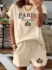 Women’s 2 Piece Outfit Set – Oversized Graphic T-Shirt And Biker Shorts Matching Set, Casual Summer Lounge Tracksuit For Daily Wear-353_ecoleips.com