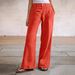 Women's Loose Fit High Waisted Stretch Jeans In Vibrant Orange-Red For Casual Street Style Versatile Styling Potential_ecoleips.com