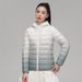 Women's Autumn And Winter New 90-down Light Down Jacket Women's Hooded Gradual Change Color Contrasting Coat_ecoleips.com