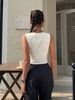 Women's Y2K Double-layer Lace Slim Shoulder Strap Vest - Asymmetrical Hem, Round Neck, Lightweight Summer Shirt,_ecoleips.com