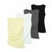 Women's Pleated Asymmetric Boat Neck Sleeveless Top, Casual Chic T-Shirt For Summer Comfortable Sleeveless Cut_ecoleips.com