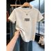 Summer New Style Women's White Cotton T-Shirt Short Sleeve Slimming Simple Versatile Elegant Base Layer Top_ecoleips.com