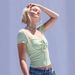 Voya Women's Spring And Summer New Sexy T-shirt Short Sleeved T-shirt Unique Design Sense Short Hollow Top_ecoleips.com