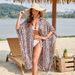 Women's 100% Cotton Printed Beach Cover-Up Shirt - Lightweight Sun Protection Kimono, Bikini Wrap, Vacation Overshirt_ecoleips.com