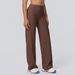 High-Waisted Double-Sided Brushed Solid Color Yoga Pants Loose Breathable Wide Leg Flared Pants For Running Fitness And Yoga Women's Sportswear_ecoleips.com