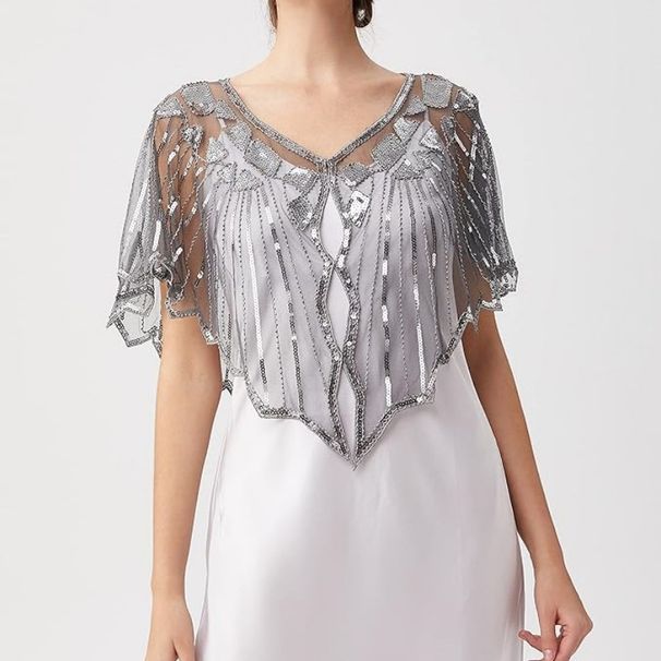 K Shawl Women's Outerwear, European And American Short Style, Versatile Small Camisole, Thin Sequin Dress, Nail Bead Jacket_ecoleips.com