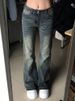 American Retro Women's Jeans Spring Autumn Spicy Girl High Street High Waist Slim Wide Leg Floor Length Horseshoe Pants_ecoleips.com