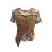 Women's Clothing Real Shot Of Raw Edge Denim Stitching Tie Dyed Mesh Slim Irregular Two Piece Short Sleeved Top Short T Shirt_ecoleips.com