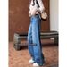 Vintage Blue Wide-Leg Jeans For Women - High Waist Loose Fit Plus Size Denim Pants High-Waist Magic_ecoleips.com