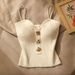 Women's Clothing Knitted Tube Top Camisole Vest New Style Outer Wear Sleeveless Beautiful Back Short Top_ecoleips.com