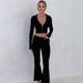 2025 Autumn New European American Cross-Border Women's Slim Fit Short Hooded Top And Casual Pants Fashion Set For Women_ecoleips.com