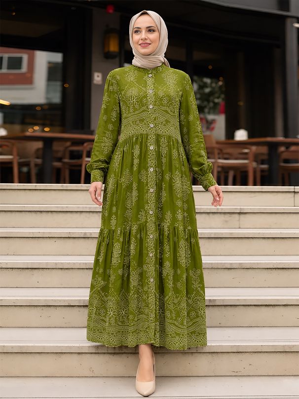 Floral Print Wrap Dress With Ruffled Collar & Adjustable Belt – Flowy Women’s Maxi Dress (Red/Yellow/Black/Green, S-XL)_ecoleips.com
