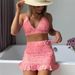 Women's Clothing new multi color printing fashion sexy split bikini bikini three piece women's swimsuit_ecoleips.com