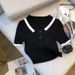 Women's Clothing Pure Desire Style Short Waist Baring Hot Girl T Ice Silk Sweater Tops For Women_ecoleips.com